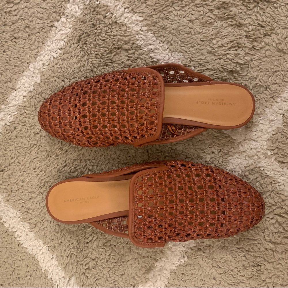 American Eagle brown mules